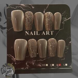 Smoky Lavender Medium Coffin Press On Nails - Size Medium